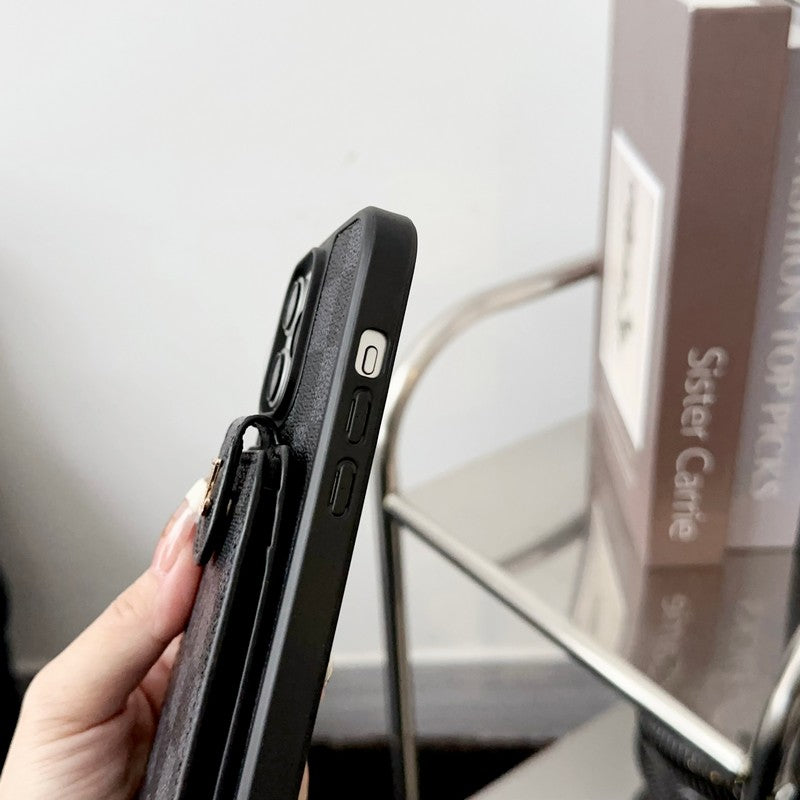 Luksuzna črno & bela torba za kartice, ovitek za iPhone
