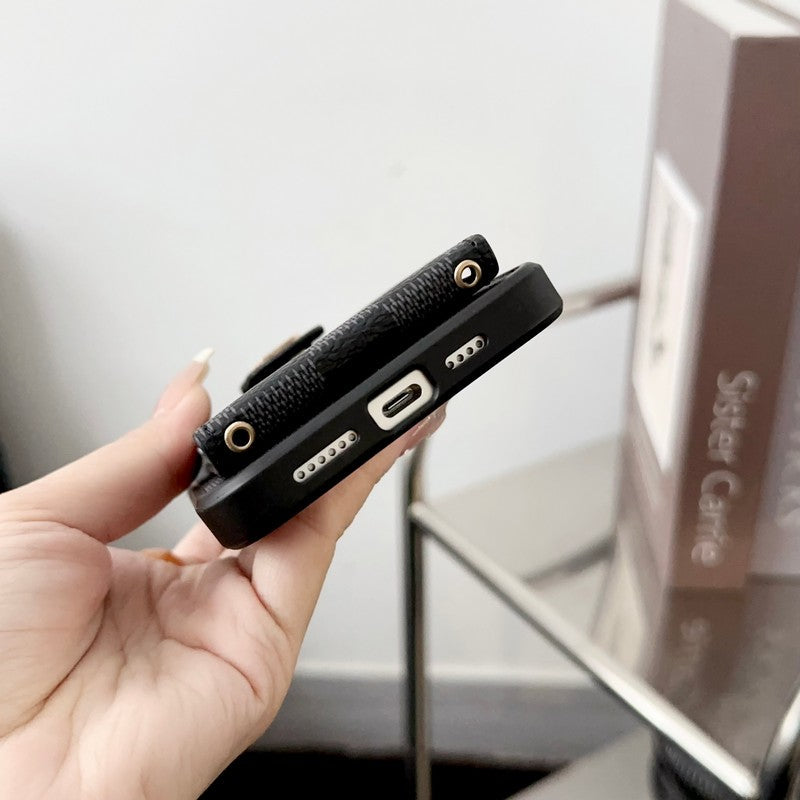 Luksuzna črno & bela torba za kartice, ovitek za iPhone