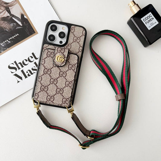 Premium Card Bag Crossbody Chain Ovitek za iPhone