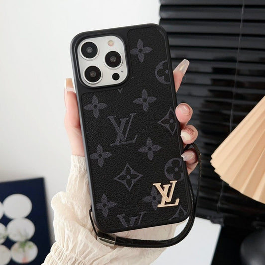 Ylellinen musta & valkoinen käsiketju iPhone-kotelo