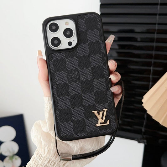 Ylellinen musta & valkoinen käsiketju iPhone-kotelo