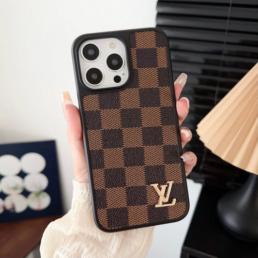Ylellinen klassinen ruskea iPhone-kuori