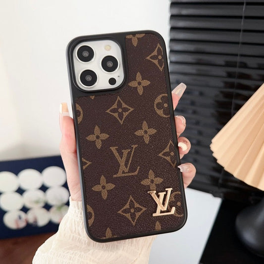 Ylellinen klassinen ruskea iPhone-kuori