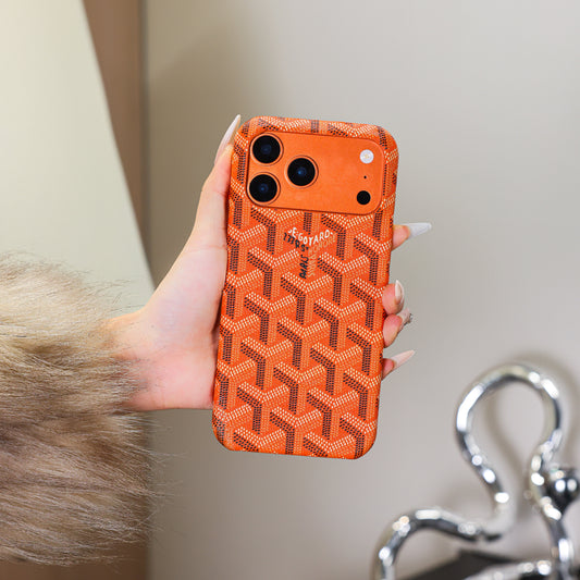 Husă pentru iPhone cu textura portocalie de lux – Husă de protecție elegantă rezistentă la șocuri