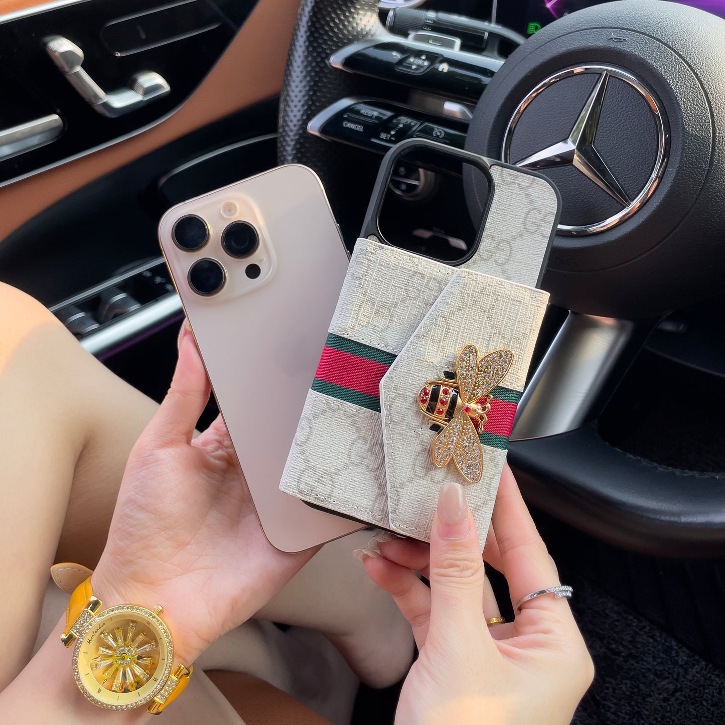 Étui pour iPhone à bandoulière avancé haut de gamme avec porte-cartes & Bandoulière