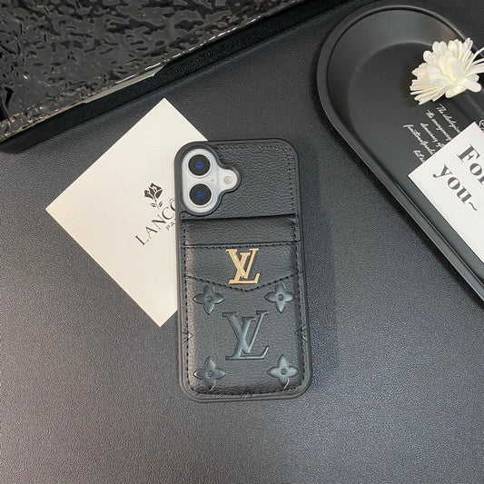 Ylellinen korttilaukku Klassisen värinen iPhone-kotelo