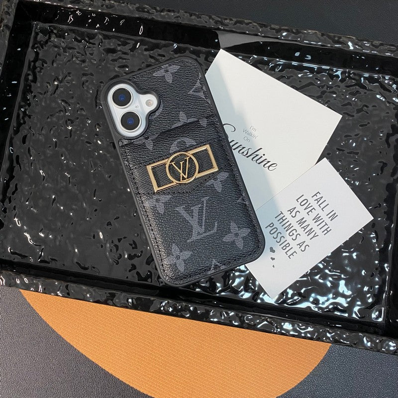 Bolsa de cartão luxuosa com logotipo dourado para iPhone