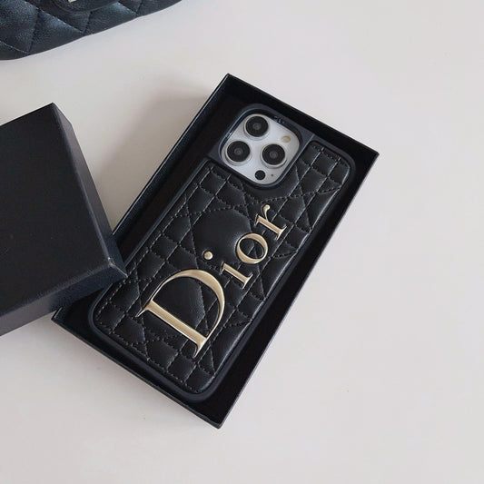Fashion Gold Logo nahkainen iPhone-kotelo