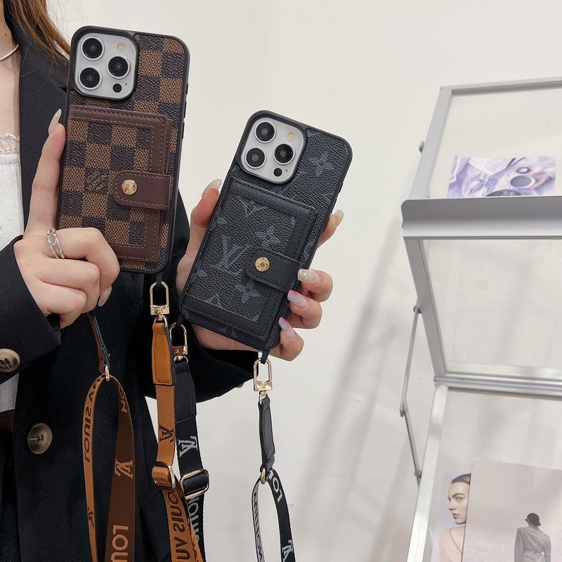 ラグジュアリーカードバッグクロスボディiPhoneケース