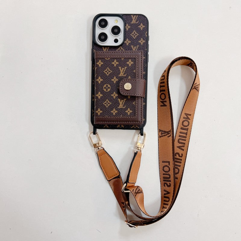 ラグジュアリーカードバッグクロスボディiPhoneケース