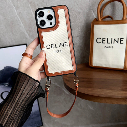 Modna usnjena torbica za iPhone 16 z držalom za roke