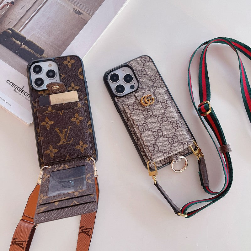 Borsa per carte di lusso Custodia per iPhone con catena classica