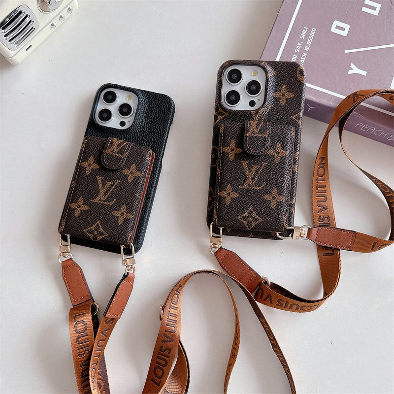 Luxusné puzdro na karty Crossbody Chain na iPhone