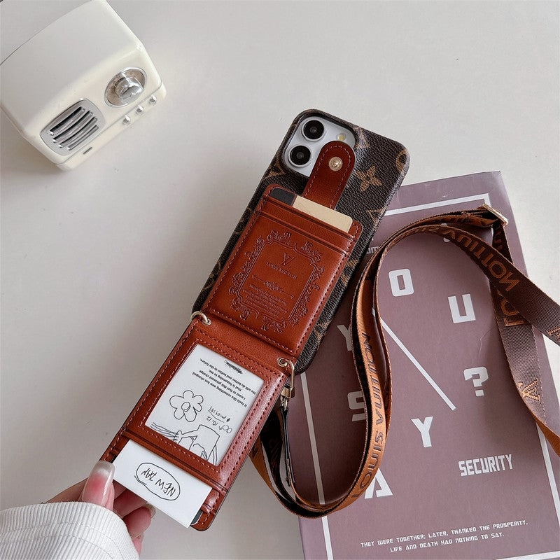 Luxusné puzdro na karty Crossbody Chain na iPhone