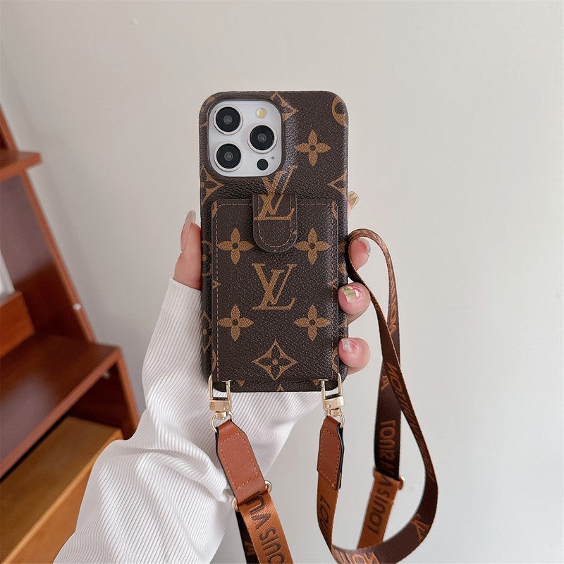 Luxusné puzdro na karty Crossbody Chain na iPhone