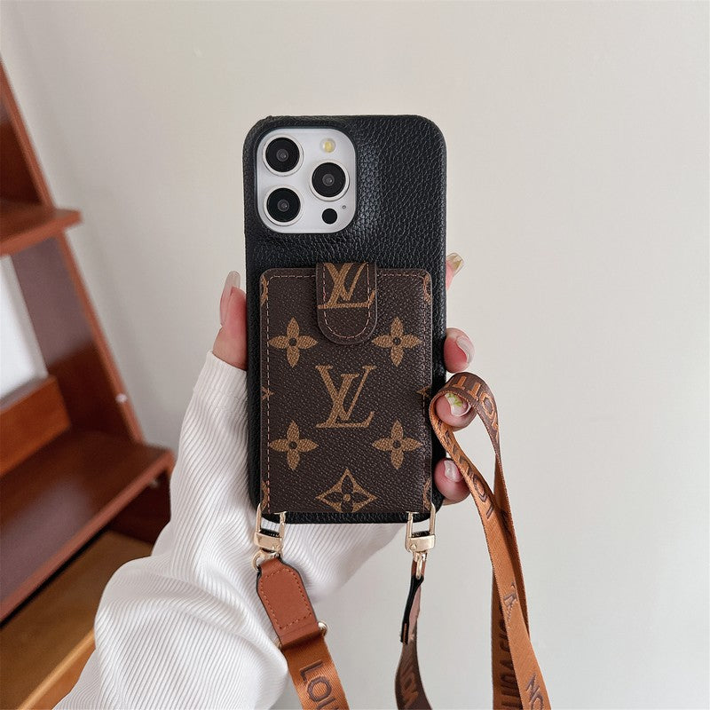 Luxusné puzdro na karty Crossbody Chain na iPhone