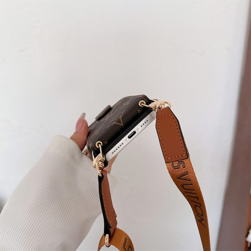 Luxusné puzdro na karty Crossbody Chain na iPhone