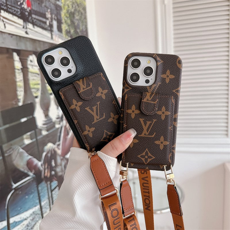 Luxusné puzdro na karty Crossbody Chain na iPhone