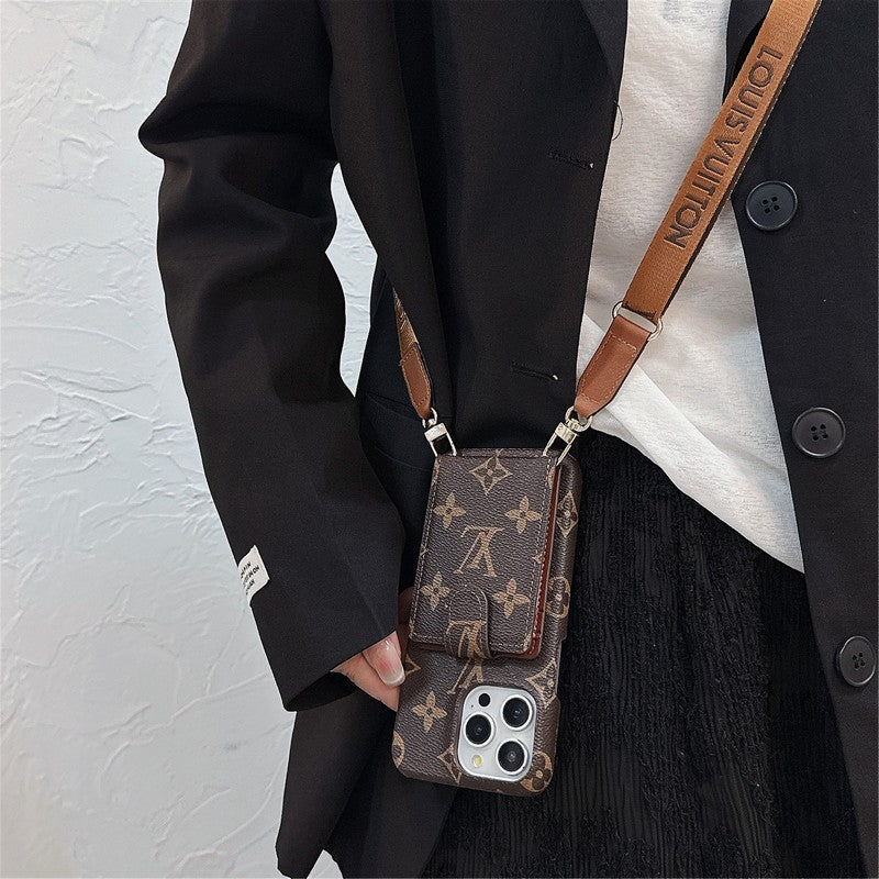 Luxusné puzdro na karty Crossbody Chain na iPhone