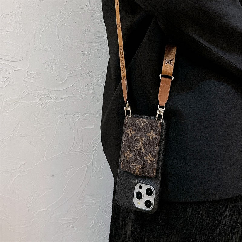 Luxusné puzdro na karty Crossbody Chain na iPhone