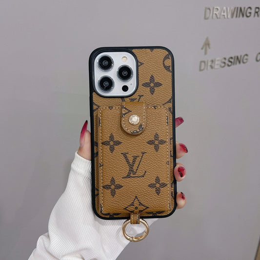 Ylellinen korttilaukku Klassisen värinen iPhone-kotelo