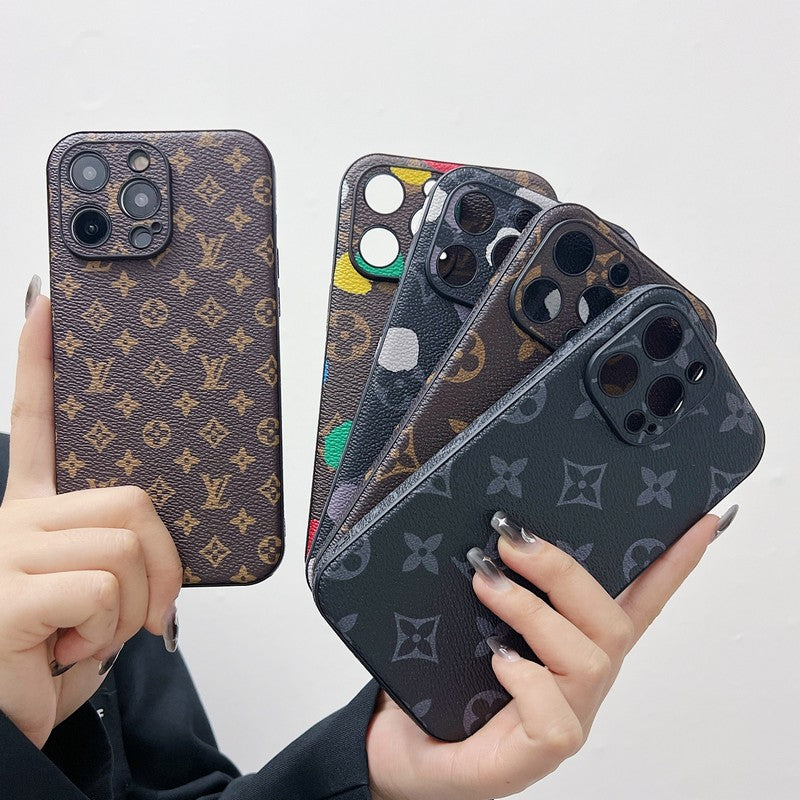Husa iPhone din piele de culoare clasica de lux