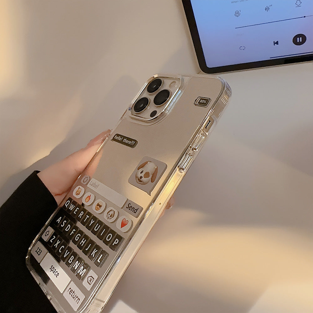 Simple ins apple phone case 17pro max mirror iphone16 men and women 13 advanced sense 11 makeup mirror 12