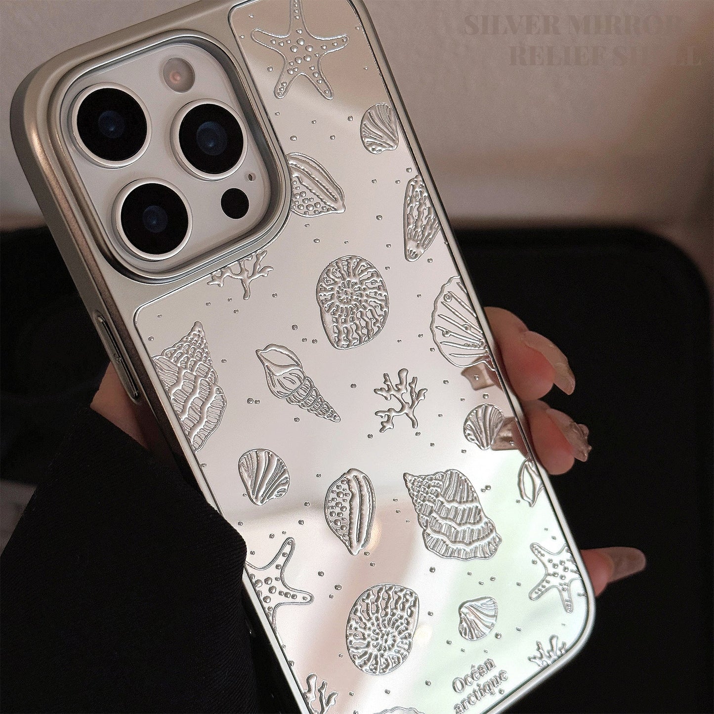Gilt plating applies to Apple 16promax mobile phone case iphone17 starfish shell 13 mirror premium 12 hard
