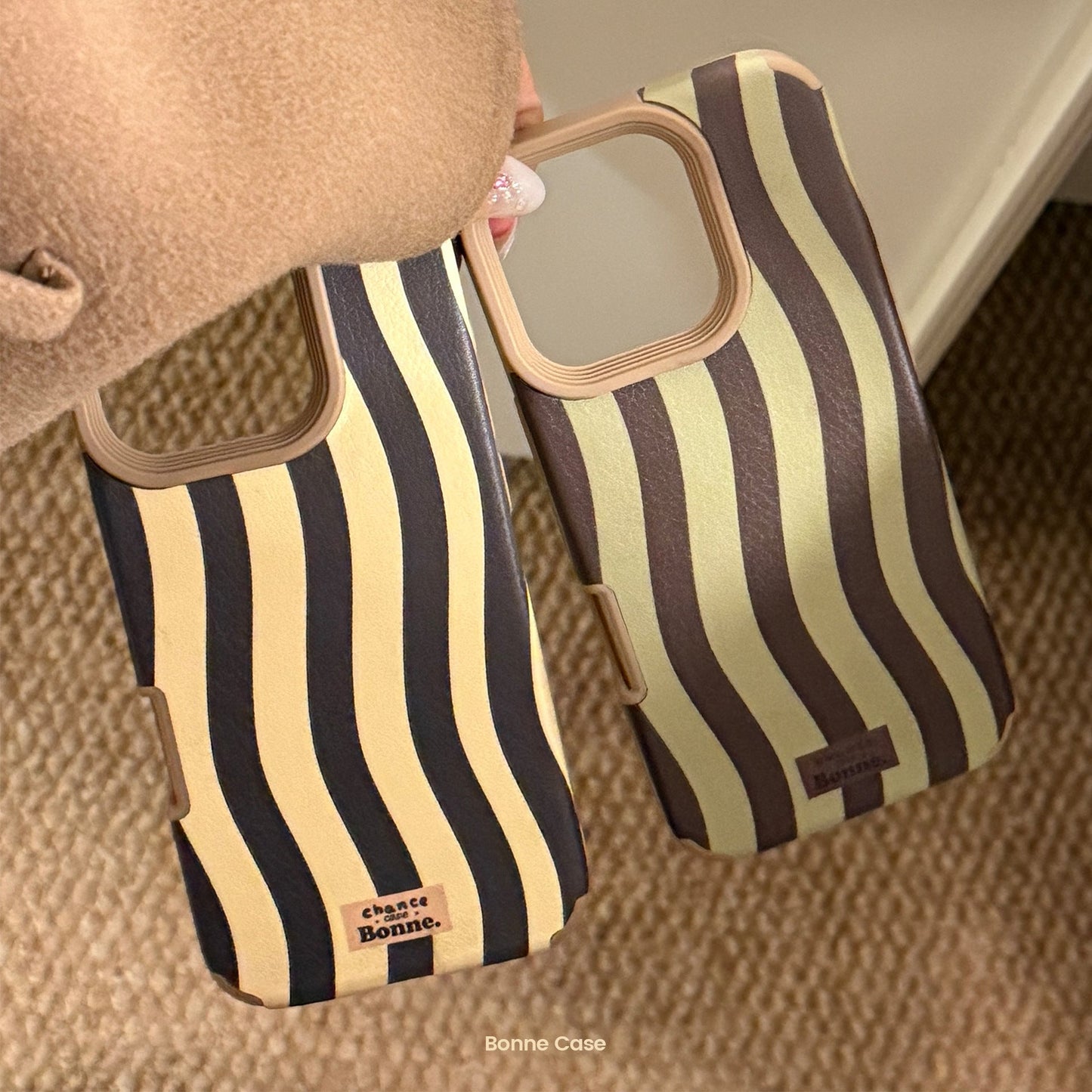 Leather personalized stripes for iphone17 Apple 15promax mobile phone case 14 premium retro 13 generation 16