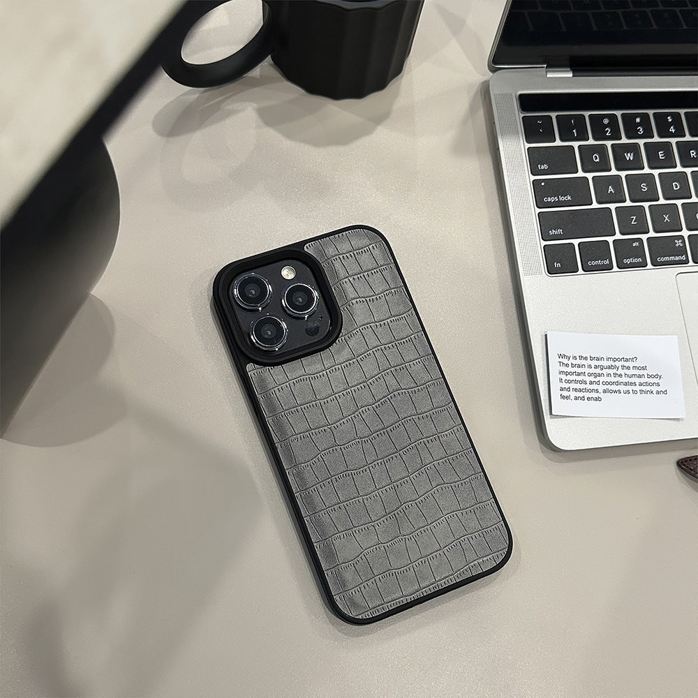 Alligator leather pattern 15 Apple 16 mobile phone case 17promax retro premium style 12 for iPhone13 personality trend
