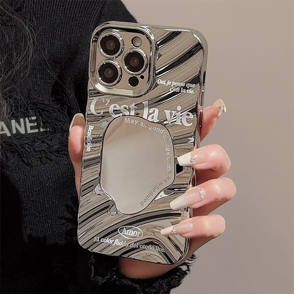 Minimalist English iPhone17promax iPhone case 14 Personality and high-end sense 11 Mirror 13 Electroplating 16 Hard