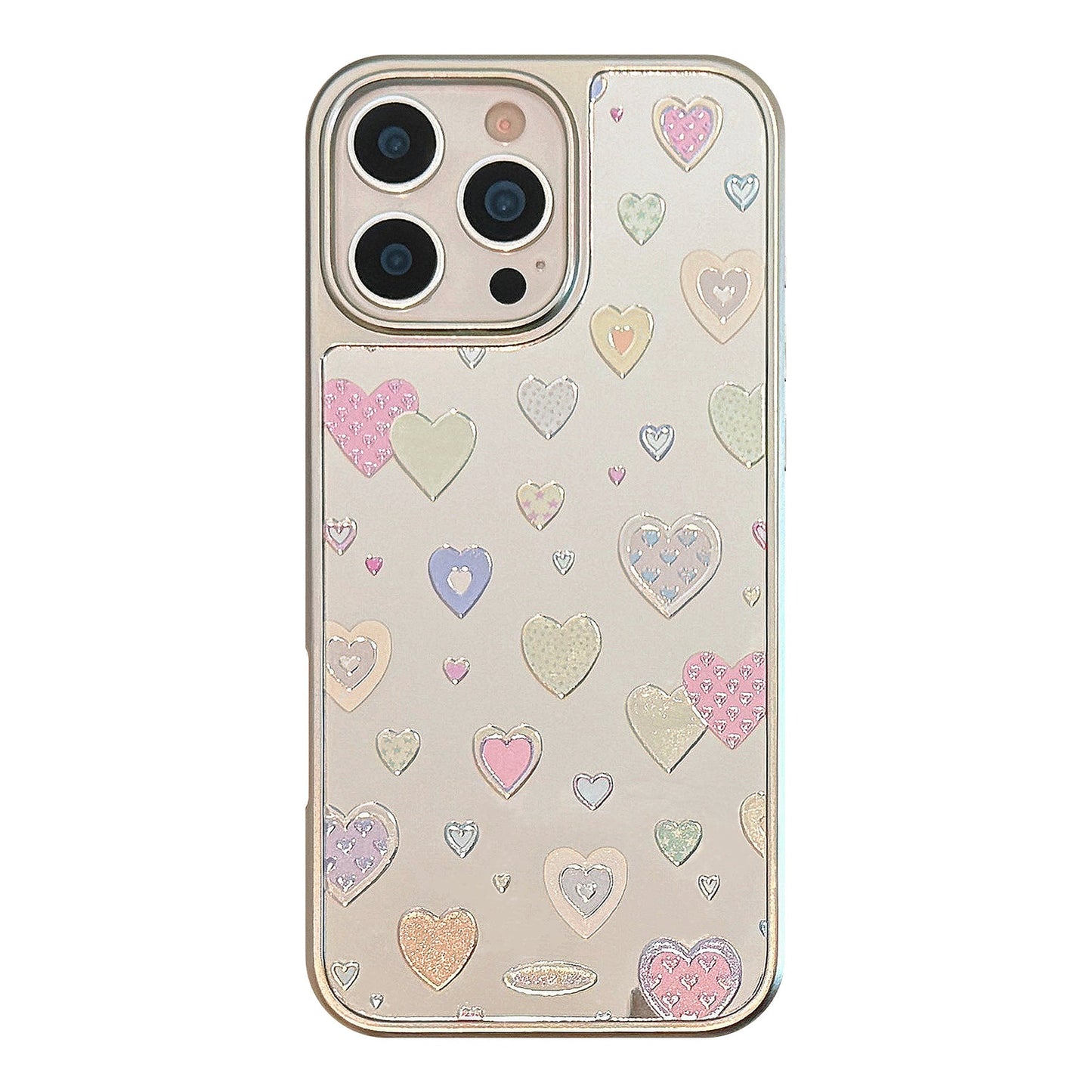Gilt mirror is suitable for 16 Apple 17promax mobile phone case iphone14 color love 13 electroplating 11 Huawei