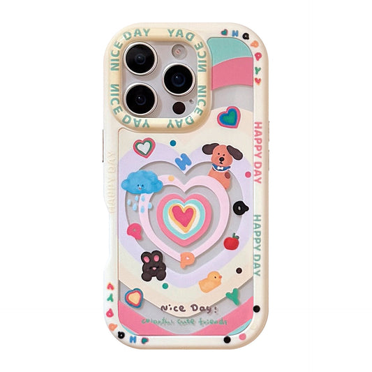 Dopamine love puppy is suitable for Apple 16 mobile phone case iphone17 mirror bracket 15promax delivery 14.