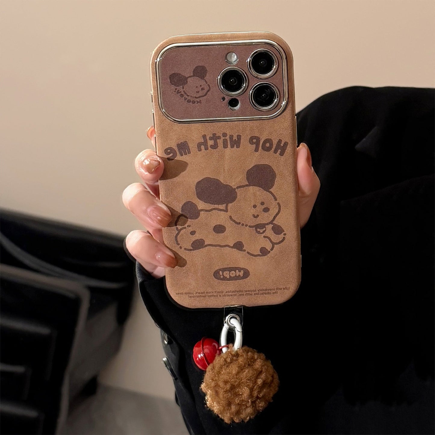 Brown cartoon for iphone16 iPhone case 15promax suede 14 hairball rope 17 autumn and winter couple