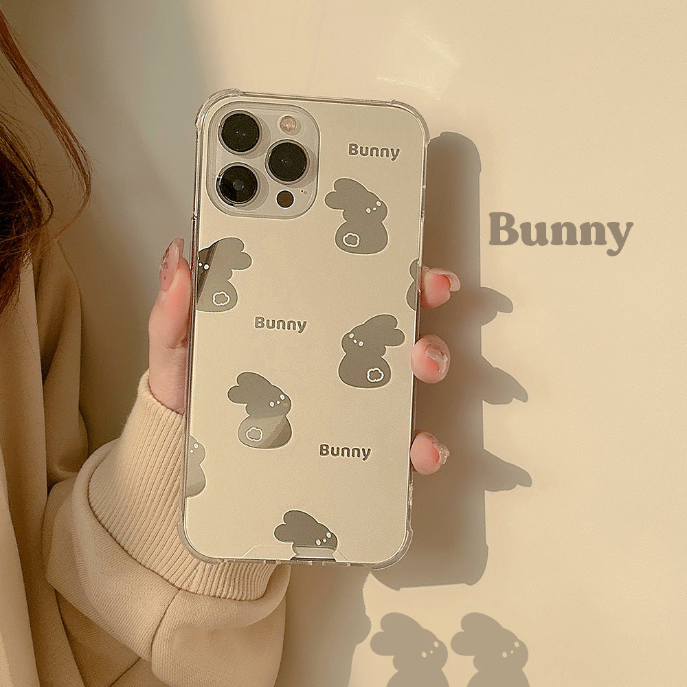 Original mirror rabbit iPhone15 iPhone case 17 creative 12 generation hair X/8 suitable for 14pro max set 11