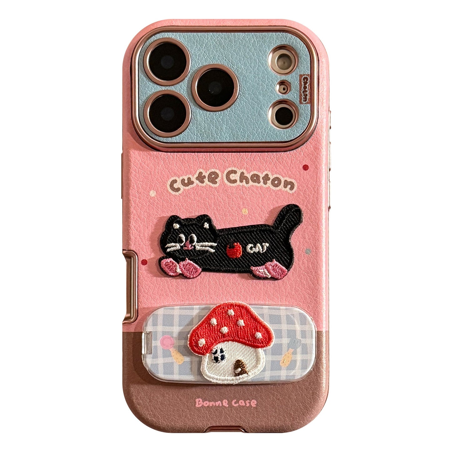 Embroidery cat puppy iphone17promax apple 16 mobile phone case 15 for 13 colored leather 11 mirror