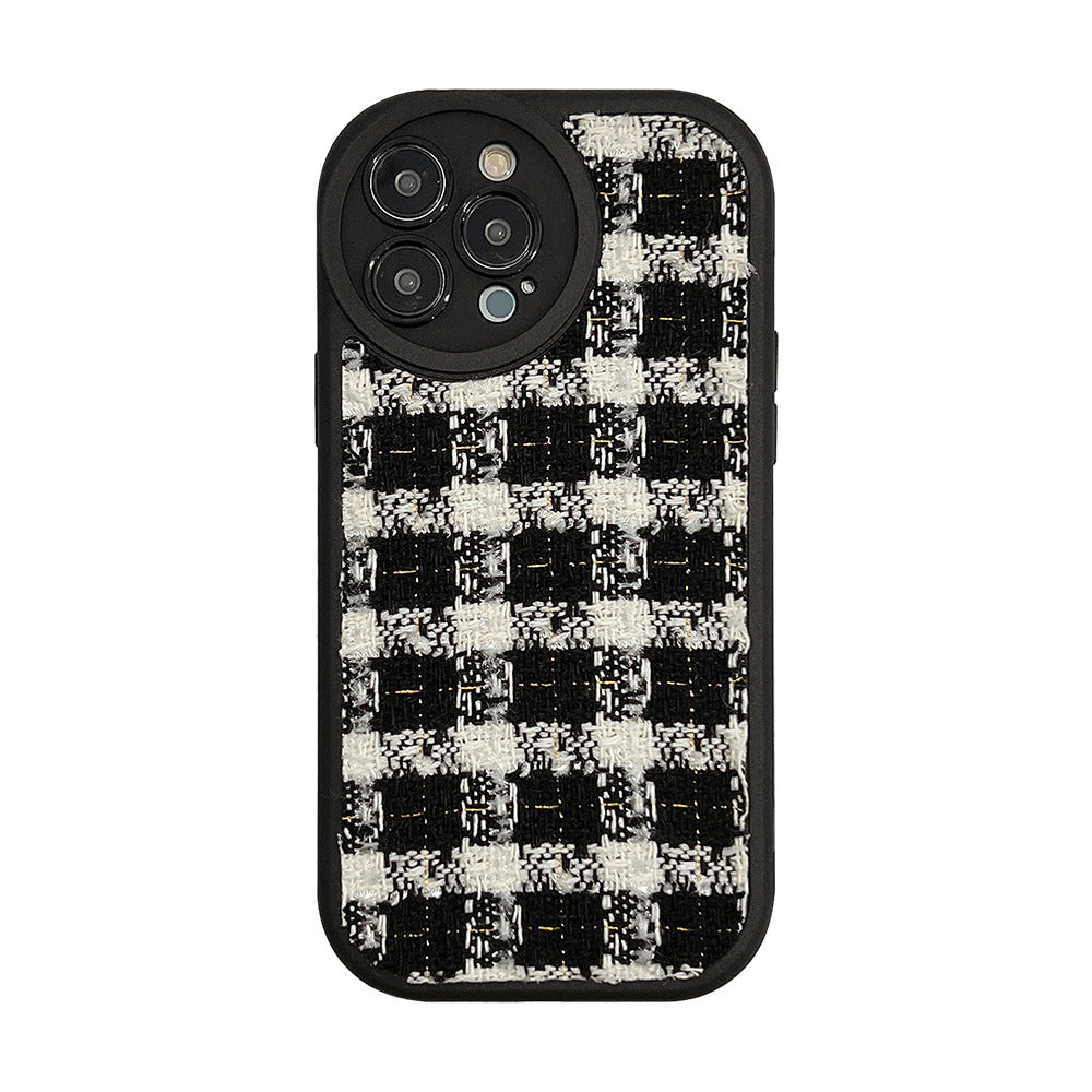 Flannel Xiaoxiangfeng 14pro max Apple phone case iPhone13 plaid 12 for 15 thousand bird grids 11 hair X