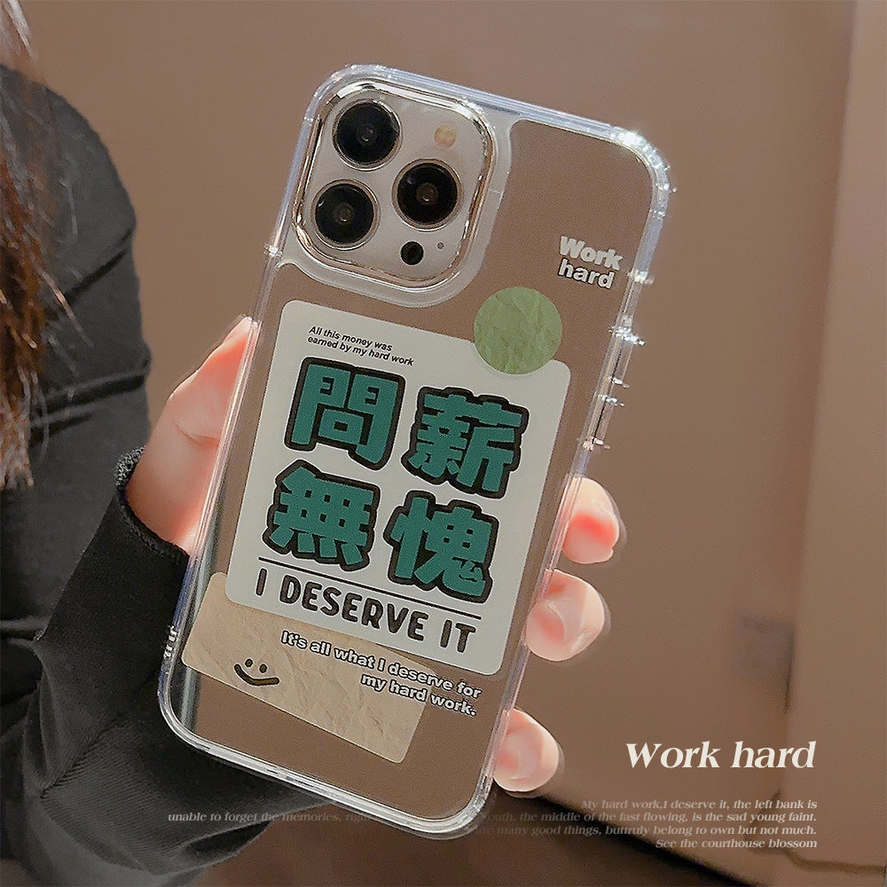 Simple ins apple phone case 17pro max mirror iphone16 men and women 13 advanced sense 11 makeup mirror 12