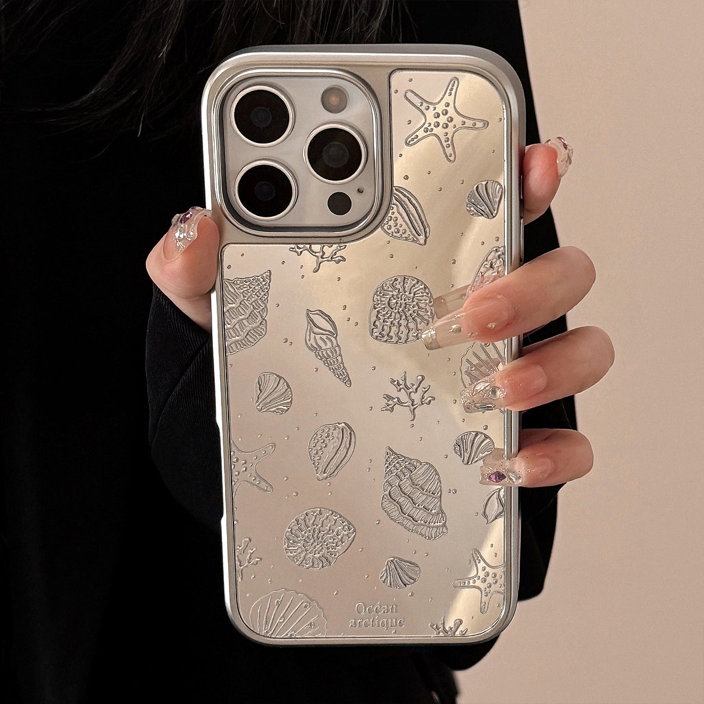 Gilt plating applies to Apple 16promax mobile phone case iphone17 starfish shell 13 mirror premium 12 hard