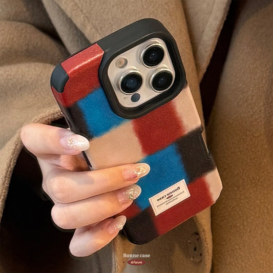 Spersonalizowane łączenie kratki w stylu retro dla iphone16promax iPhone 17 etui 15 premium 14 skóra 13