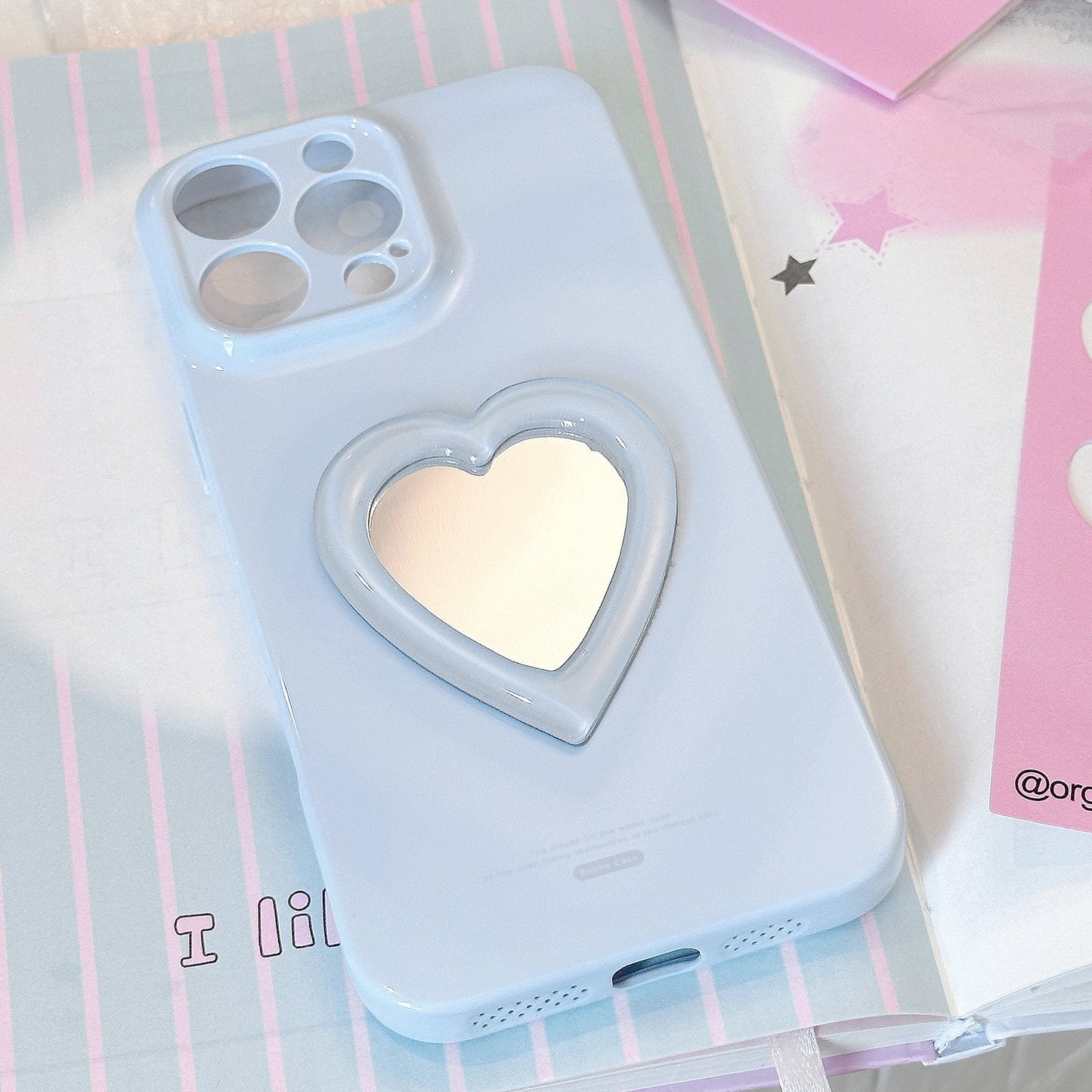 Love mirror three-dimensional application iphone16 mobile phone case Apple 15promax film soft 13 all-inclusive 17 niche
