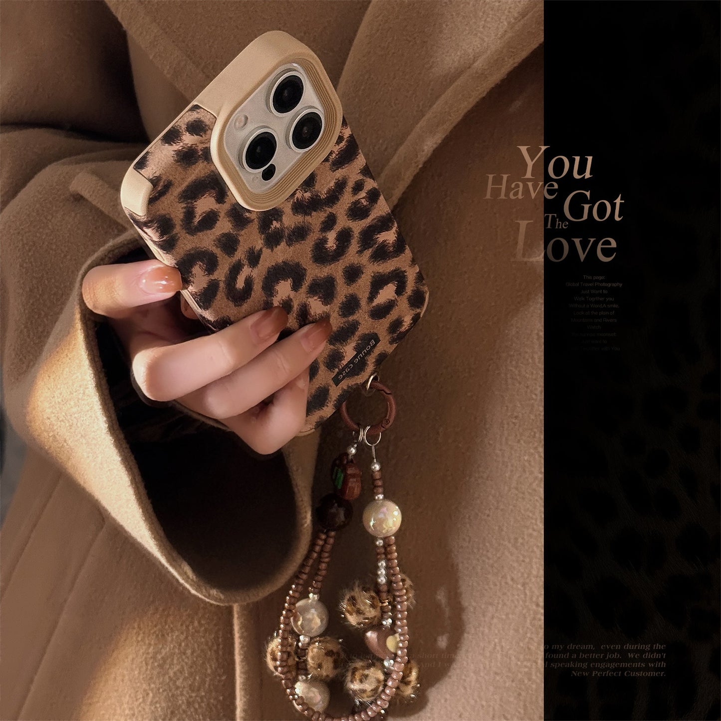 European and American leopard print plush rope for iphone16 iPhone case 15promax suede 14 retro 17 soft