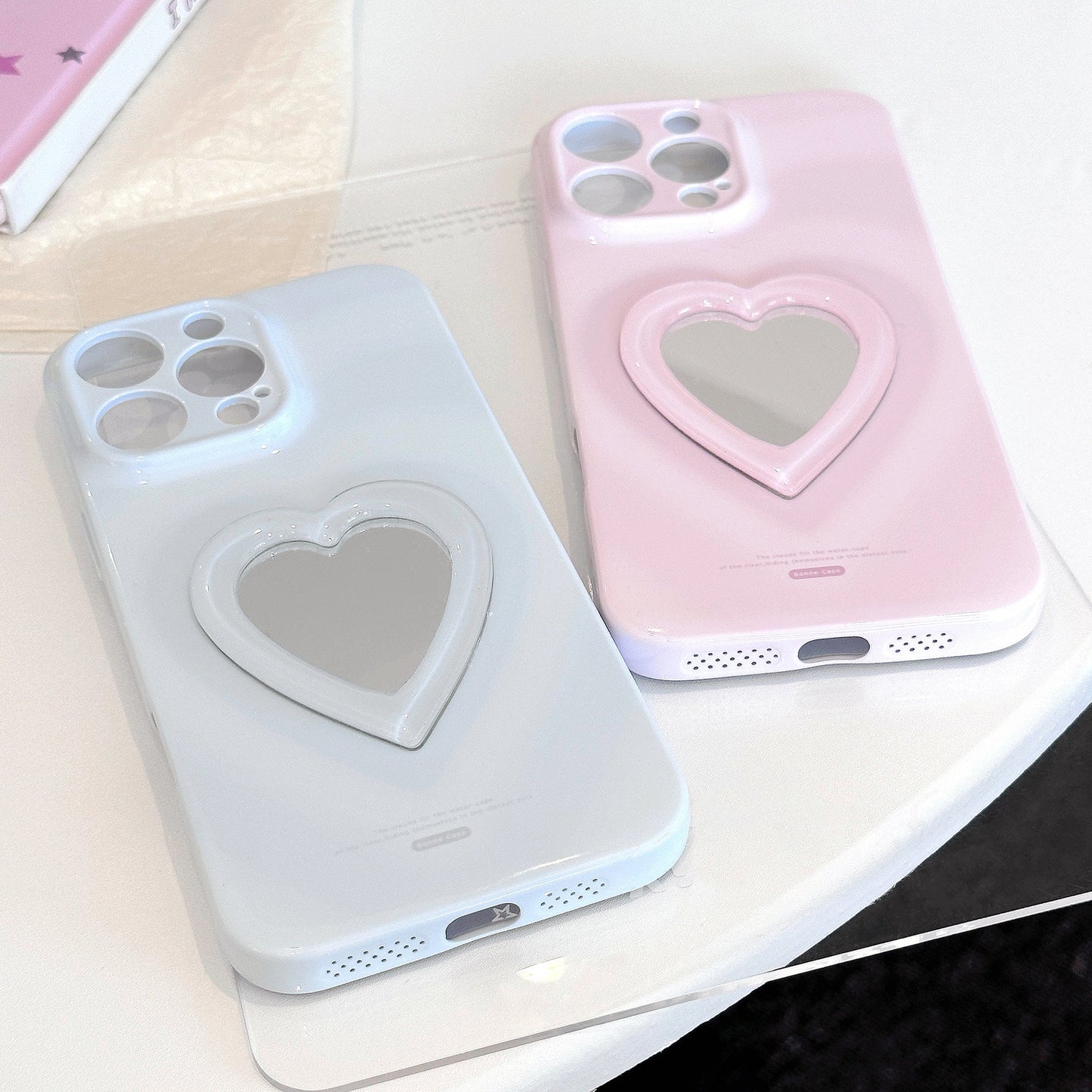 Love mirror three-dimensional application iphone16 mobile phone case Apple 15promax film soft 13 all-inclusive 17 niche