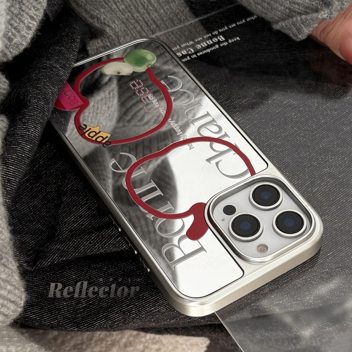 Premium sense is suitable for 16promax mobile phone case iphone17 mirror line Apple 15 electroplating silver 13 generation