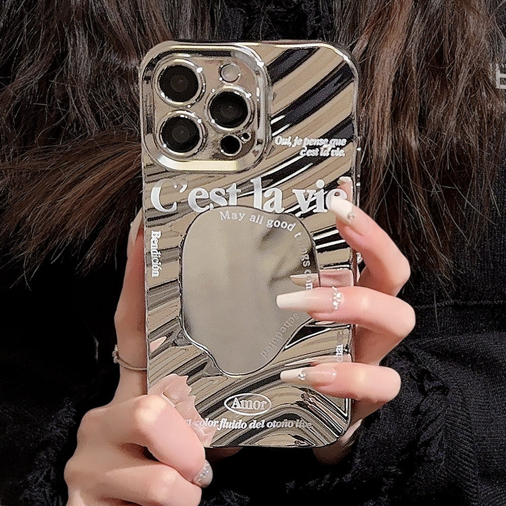 Minimalist English iPhone17promax iPhone case 14 Personality and high-end sense 11 Mirror 13 Electroplating 16 Hard