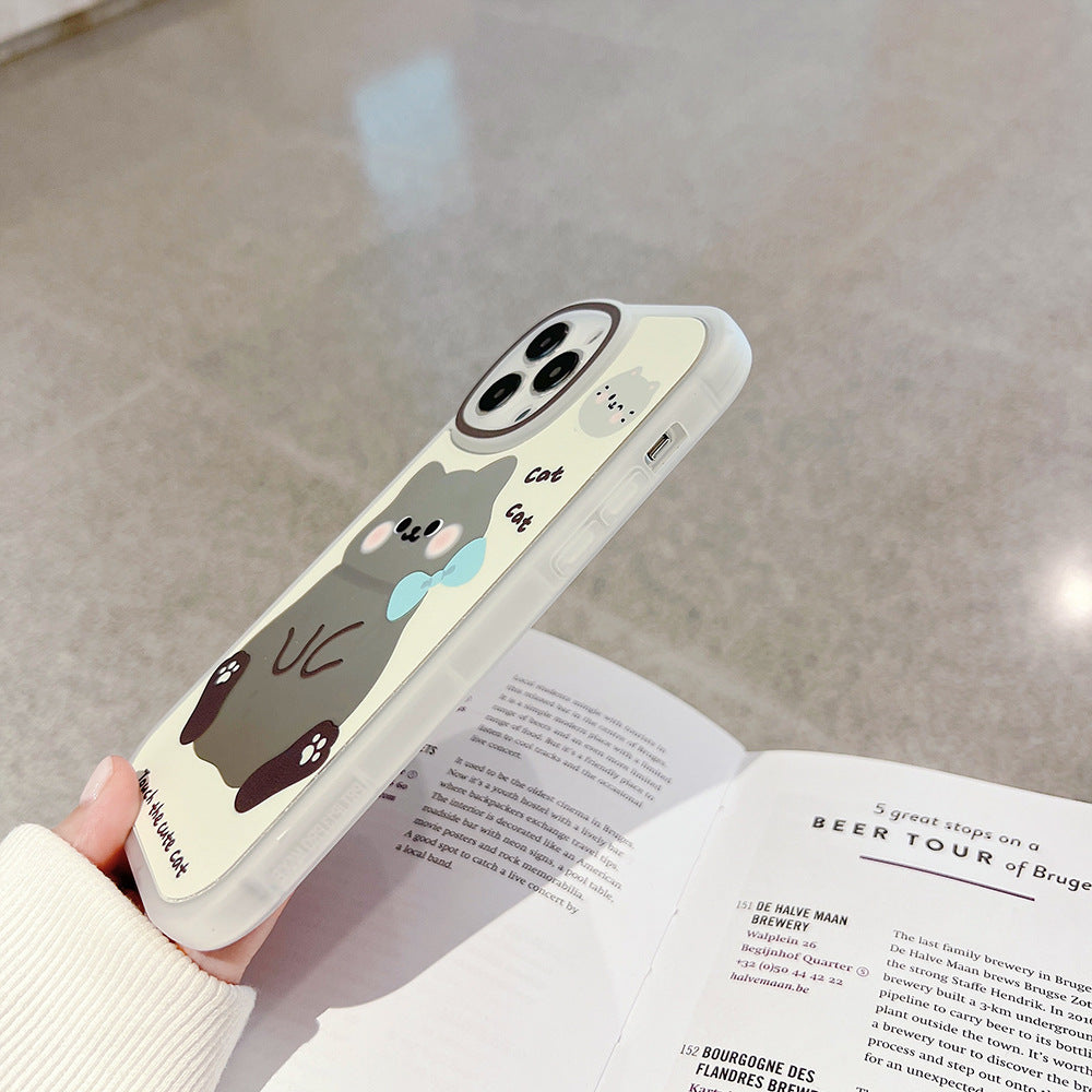 ins cartoon cat suitable for iphone16 mobile phone case 11 apple 15pro max makeup mirror Xs protective case 14