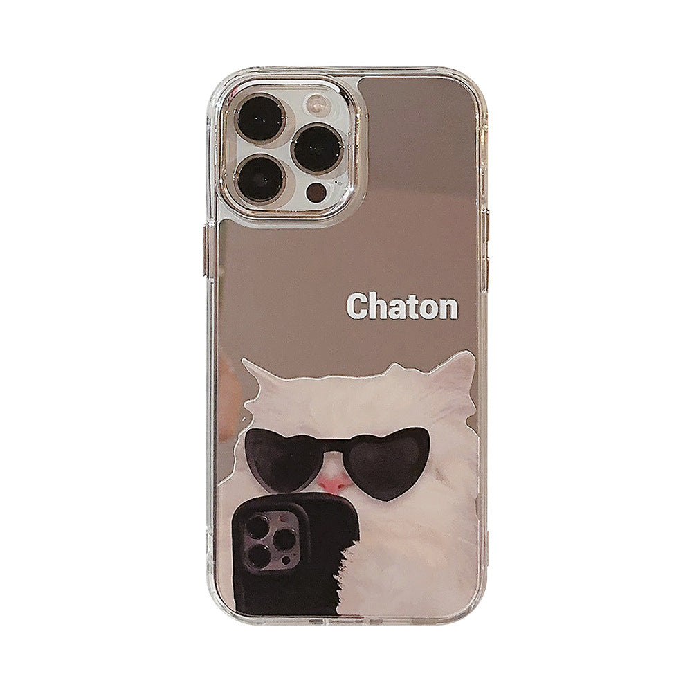 Sunglasses cool cat iPhone17 is suitable for 16promax Apple mobile phone case 11 niche funny 12 mirror 15 generation
