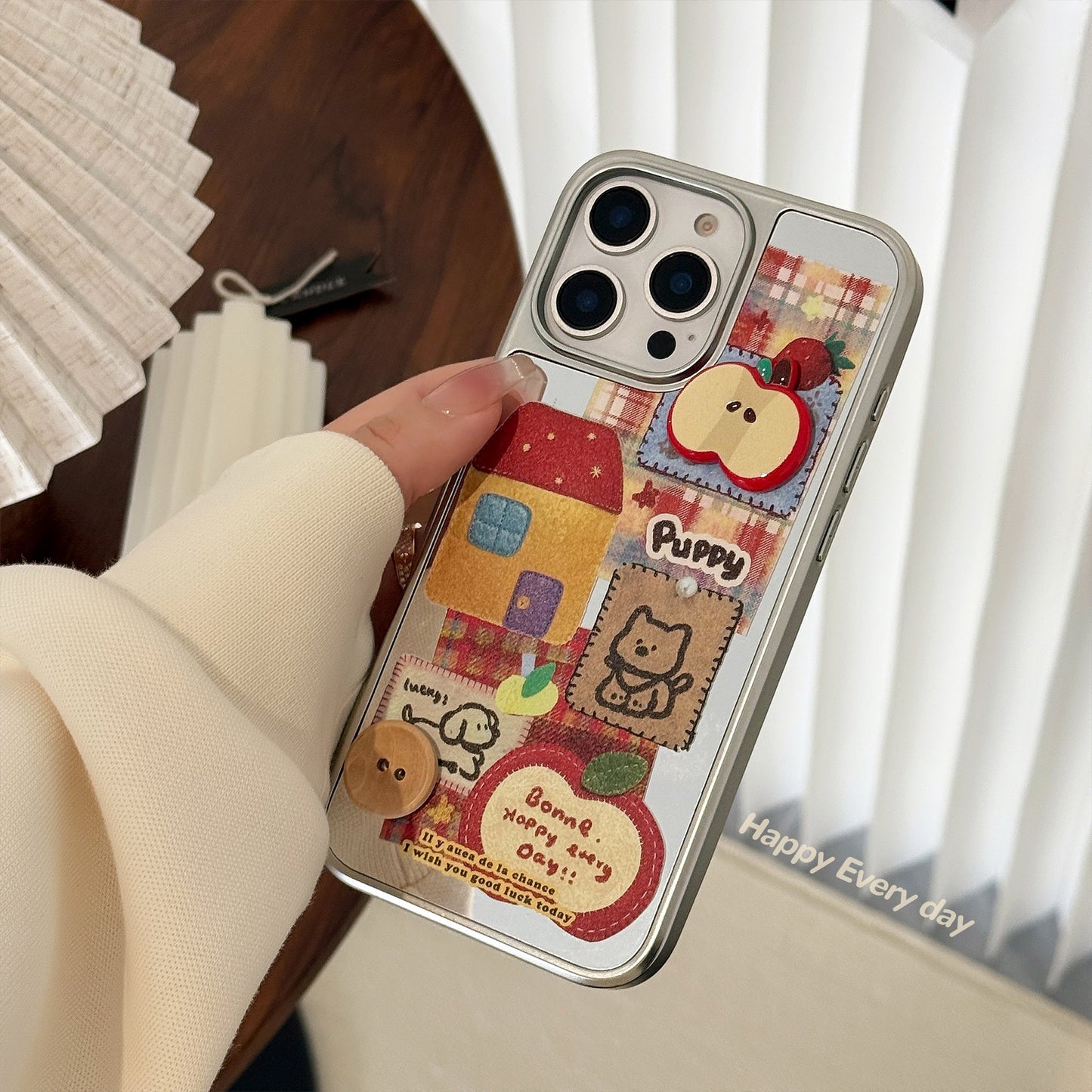 ins three-dimensional red apple cartoon is suitable for iphone16 mobile phone case 17pro max mirror 13 lanyard 14 generation