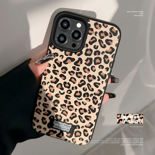 Maillard iPhone-Hülle mit Leopardenmuster iPhone 16 Herbst und Winter 17 für 14 Lederdruck 15promax Herbst- und Winterpersönlichkeit