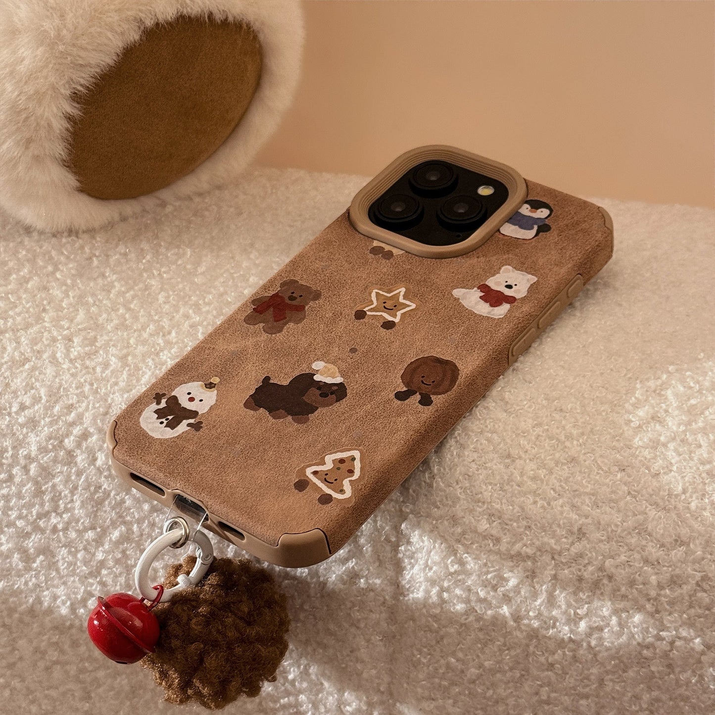 ins suede cartoon sausage for iphone16 iPhone case 17pro max bracket 14 plush rope 13